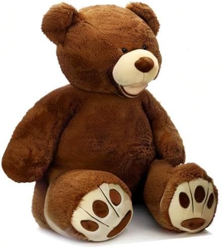 MorisMos Giant Teddy Bear, 39inch Large Stuffed Animals with Big Footprints Plush Stuffed Bears Gift for Kids, Dark Brown