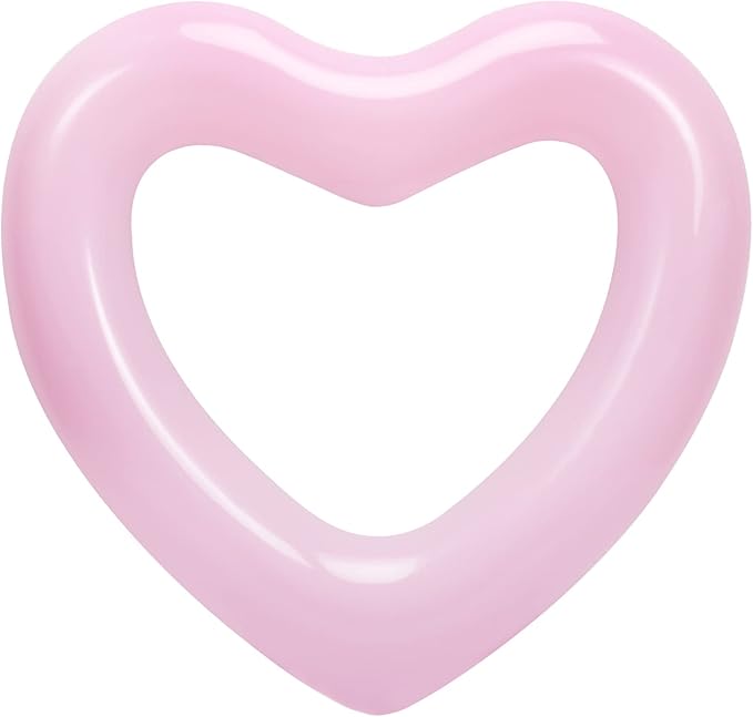 HeySplash Pool Floats, Adult Size Heart Inflatable Pool Floatie for Bachelorette Party, Swim Tube Rings, River Lake Beach Floaty, Wedding Bride Valentine Decor, Fun Toy Raft Lounge, Pink