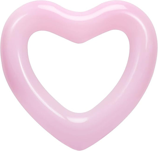 HeySplash Pool Floats, Adult Size Heart Inflatable Pool Floatie for Bachelorette Party, Swim Tube Rings, River Lake Beach Floaty, Wedding Bride Valentine Decor, Fun Toy Raft Lounge, Pink