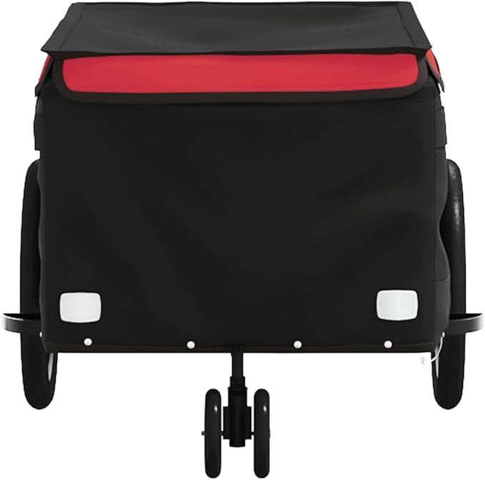 Bike Cargo Trailer, Bicycle Cart Bike Wagon Trailer, Bike Luggage Carrier, Loading Bike Storage Cart, Black and Red, Maximum Load Capacity: 66.1 lb,-436