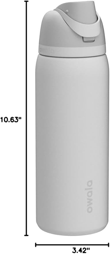 Owala FreeSip Insulated Stainless Steel Water Bottle with Straw, BPA-Free Sports Water Bottle, Great for Travel, 32 Oz, Shy Marshmallow