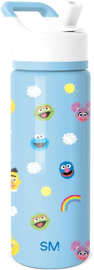 Simple Modern Kids Summit Water Bottle with Straw Lid | Sesame Street 18oz Stainless Steel Cup Insulated Tumbler for Toddlers, School | Sesame Street Pals