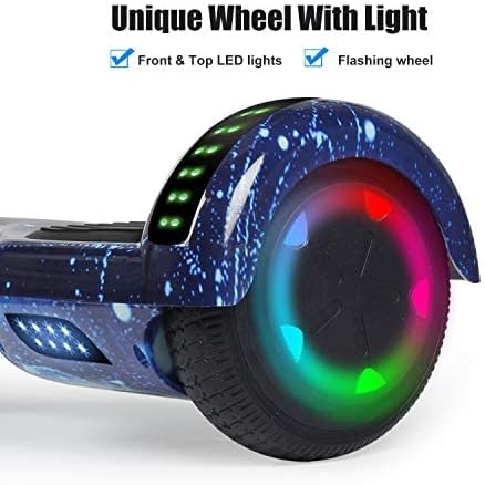 LIEAGLE Hoverboard, 6.5" Self Balancing Scooter Hover Board with Bluetooth Wheels LED Lights for Kids Adults