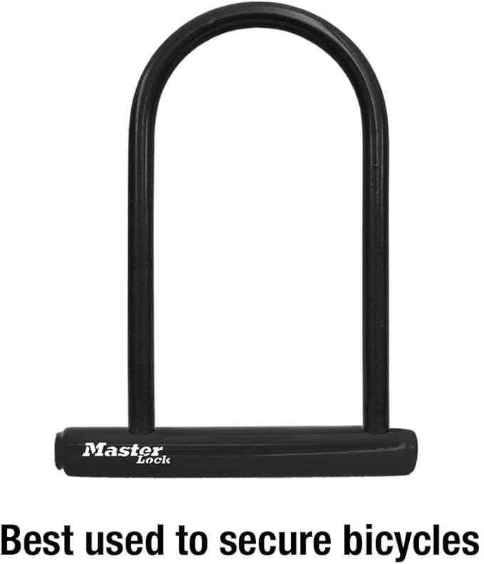 Master Lock 8170D, 6-1/8 inch Wide U-Lock with 8" Shackle, Black (Pack of 6)