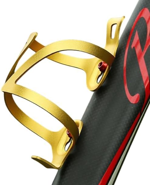 Premium Aluminum Alloy Bike Cup Holder - - Durable Water Bottle Cage for Bicycle, Road Bike, Mountain Bikes (Gold)