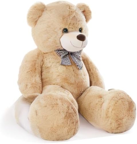 Poutmac Big Teddy Bear 55 inches Giant Soft Stuffed Animals Cute Plush Toy for Girlfriend Women Kids for Valentine's Christmas Birthday Light Brown