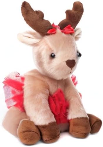 Bearington Darling Dancer Ballerina Reindeer Stuffed Animal, 7 Inch Stuffed Reindeer Christmas Doll, Ideal Christmas Plush Toy Gift for Toddlers, Kids & Teens, for Ages 3-14