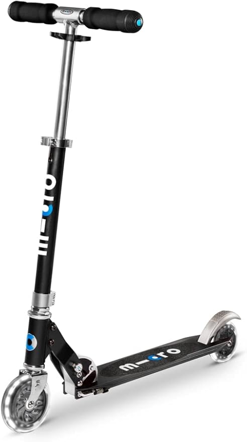 Micro Kickboard | Sprite LED | 2 Wheeled | Fold-to-Carry | Lightweight Swiss-Designed Micro Scooter | Light-Up Wheels| Children and Teens, Ages 6+