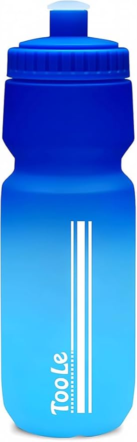 TooLe 24oz Bike Water Bottle, BPA-Free Cycling Squeeze Bottle with Leakproof Pull-Top Lid & Capacity Scale, for Fits Mountain/Road Bike Cages, Gym, Camping, Hiking
