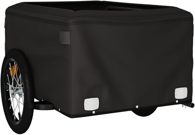 Bike Cargo Trailer, Bicycle Cart Bike Wagon Trailer, Bike Luggage Carrier, Loading Bike Storage Cart, Black and Gray, Maximum Load Capacity: 99.2 lb,-435