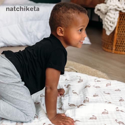 Organic Cotton Muslin Baby Blanket for Boys and Girls - Luxurious Soft Toddler Quilt for Swaddling - Gender Neutral Blanket - Baby and Toddler Gift - Gator on The Go