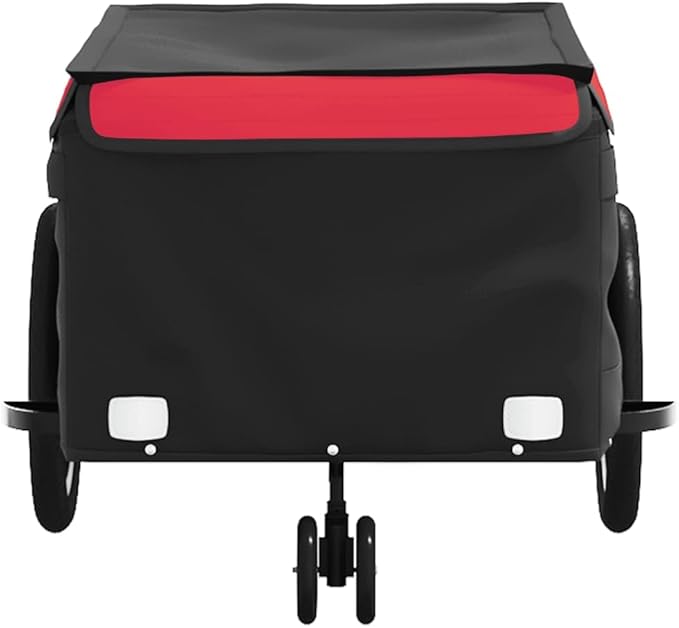 Bike Cargo Trailer, Bicycle Cart Bike Wagon Trailer, Bike Luggage Carrier, Loading Bike Storage Cart, Black and Red, Maximum Load Capacity: 99.2 lb,-438
