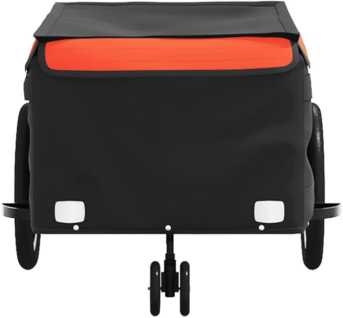 Bike Cargo Trailer, Bicycle Cart Bike Wagon Trailer, Bike Luggage Carrier, Loading Bike Storage Cart, Black and Orange, Maximum Load Capacity: 99.2 lb,-437