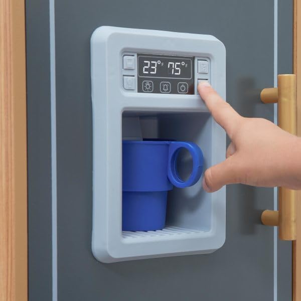 KidKraft Ultimate Corner Wooden Play Kitchen with Lights & Sounds, Play Phone and Curtains, Natural, Gift for Ages 3+