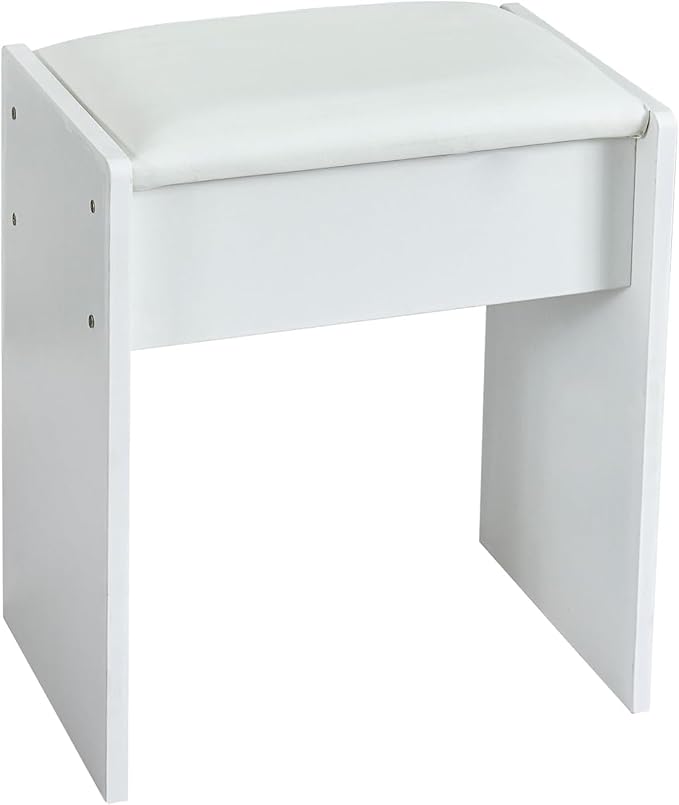 Makeup Vanity Set Dressing Table with Sliding Lighted Mirror and Lockable Drawers, Girls Vanity Set with Cushioned Stool and Hidden Shelves for Bedroom, Bedside. White