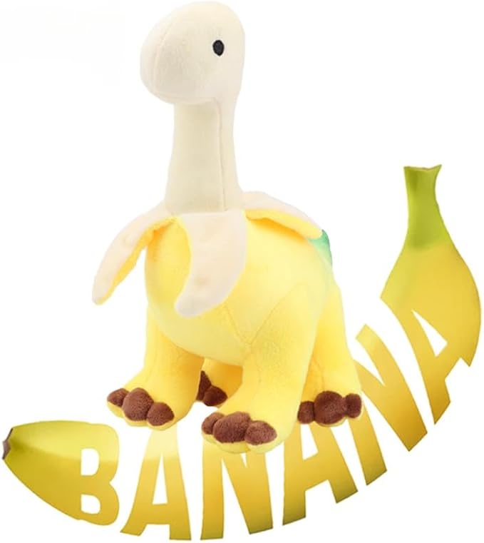 11'' Banana Dinosaur Plush Toy, Yellow Dinosur Stuffed Animal, Soft and Creative Hybrid Design, for Kids and Friends, Ideal for Birthdays, Christmas, Children's Day