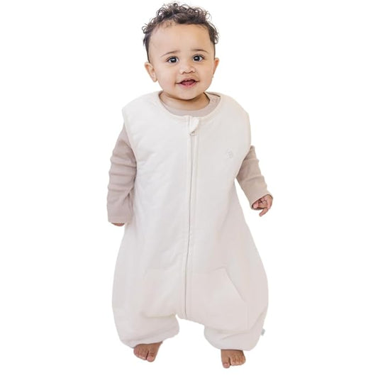 Tealbee Dreamsuit Toddler Sleep Sack with Feet – Walker Sleep Bag with Legs, Rayon made from Bamboo, All Season 1.2 TOG, 2-Way Zipper, 12m-2T - Undyed