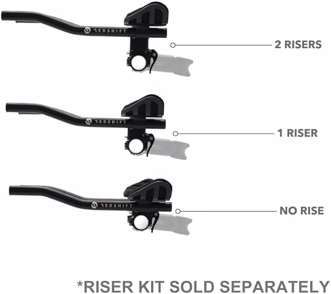 REDSHIFT Quick-Release Clip-On Bike Aero Bars, Bicycle Handlebar Rest, Aluminum Aerobar Extensions for Road, Triathlon, Mountain, Hybrid, Gravel Bikes, Cycling Biking Accessories Part