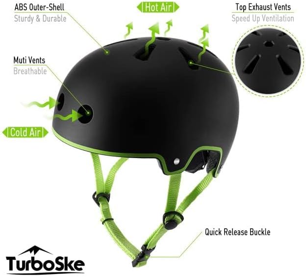 Skateboard Helmet, BMX Helmet, Multi-Sport Helmet, Bike Helmet for Kids, Youth, Men, Women