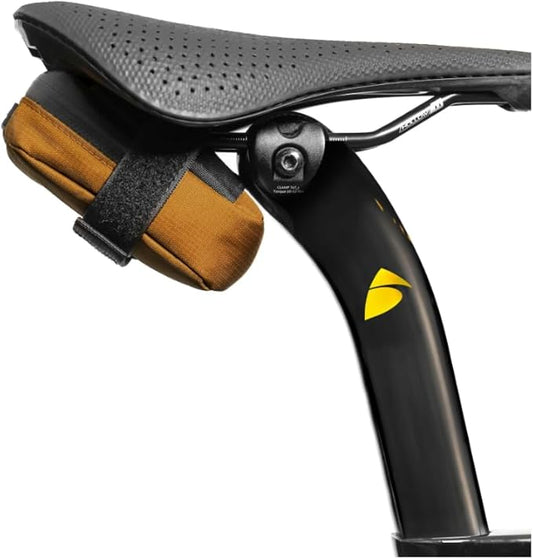 Compact Bike Saddle Bag – California Gold | 0.3L Bike Seat Bag (3" x 4.25" x 1.25") | Water-Resistant Ripstop, Waterproof Zipper, Internal Pocket | Durable Under Seat Storage