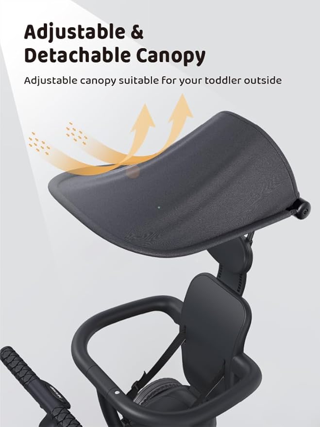 newyoo Tricycle for Toddlers 1-3, Toddler Bike, Toddler Tricycle with Push Handle and Canopy, Birthday Gift and Toys for Girl and Boy, 6 in 1 Baby Trike, Balance Bike, TR009, White