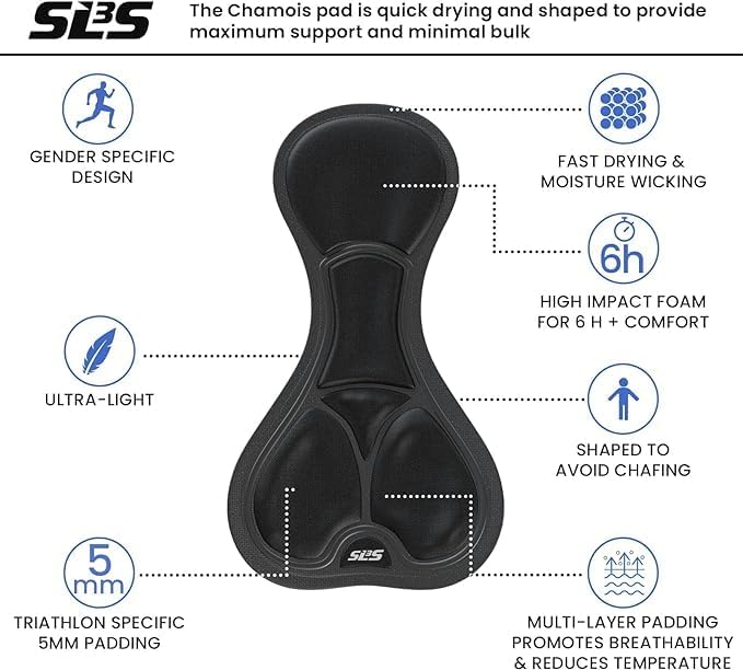 SLS3 Triathlon Shorts - Men's Padded Tri Shorts with 2 Pockets, Medium Compression