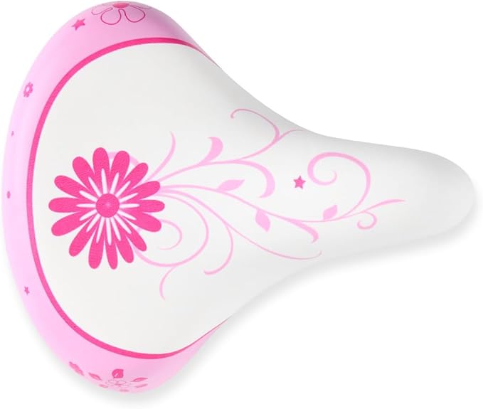 Wide Kids Bike Seat for Girls Bike, Purple & Pink