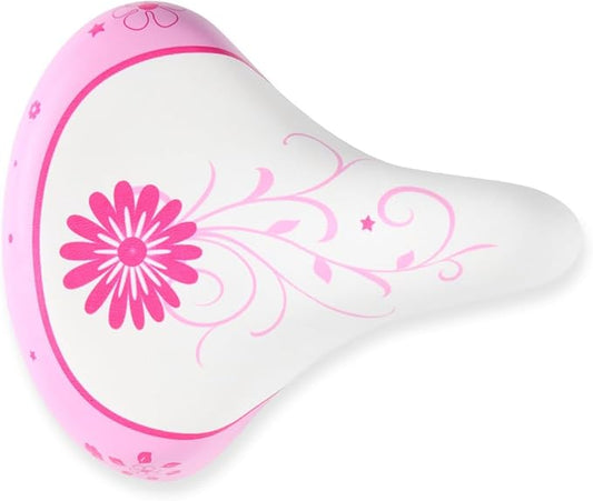 Wide Kids Bike Seat for Girls Bike, Purple & Pink