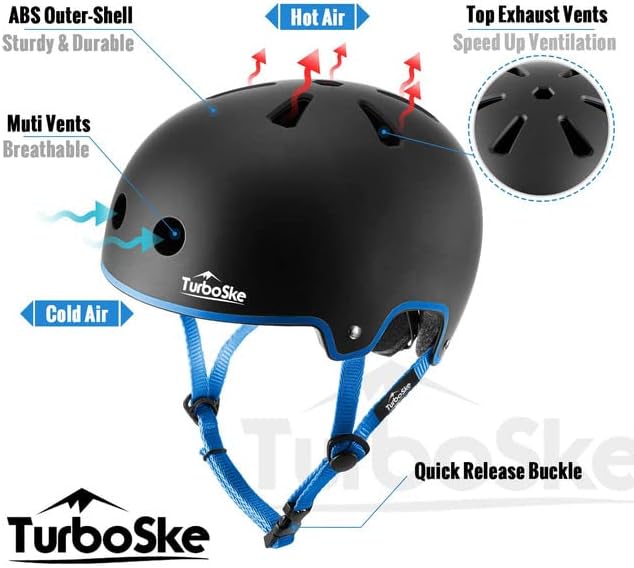 Skateboard Helmet, BMX Helmet, Multi-Sport Helmet, Bike Helmet for Kids, Youth, Men, Women