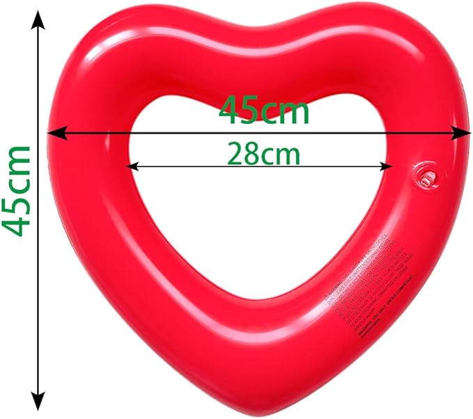 ZHUYNXIR Heart Swimming Pool Float Loungers Tube, Water Fun Beach Party Toys for Kids，Birthday Scene Layout Props.