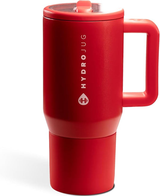 HydroJug Kids - 20 oz Insulated Kids Water Bottle with Flip Straw & Handle | Leak-Proof & Durable | Perfect for School, Sports, Lunch, Travel & Camp, Alumni Red