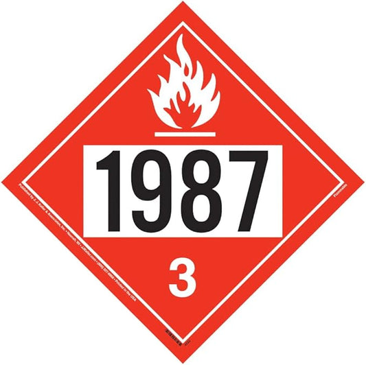 1987 Placard, Class 3 Flammable Liquid 10-pk. - 10.75" x 10.75" Plastic for Temporary Applications, DOT Hazmat Compliant, J. J. Keller & Associates, Inc.