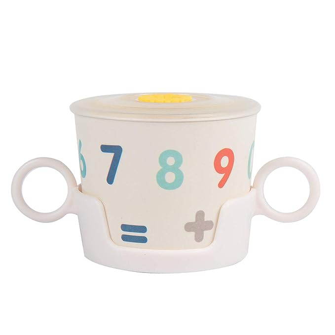 shopwithgreen 7Pcs/Set Bamboo Kids Dinnerware Set - Children Dishes - Food Plate Bowl Cup Spoon Fork Set Dishware, Cartoon Tableware, Dishwasher Safe Kids Healthy Mealtime, BPA Free