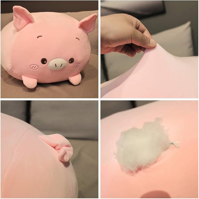 Pig Plush Pillow Soft Pig Stuffed Animal Toy Piggy Body Pillow, 33.5"