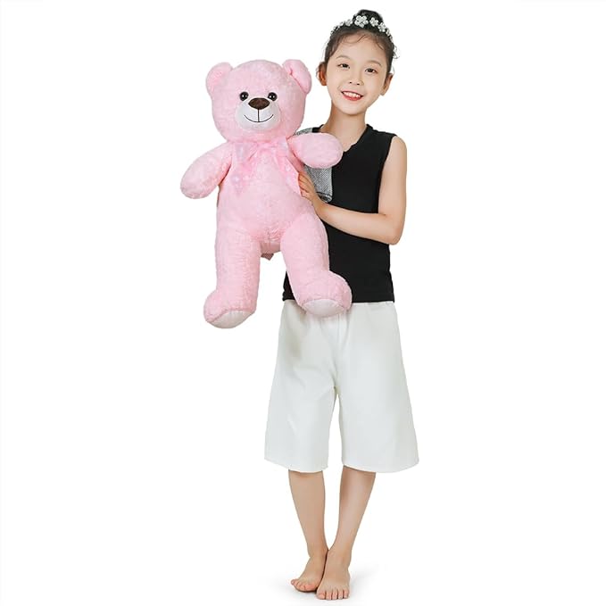 Teddy Bear Stuffed Animal 16'' Small Teddy Bear Gift for Christmas Birthday Pink