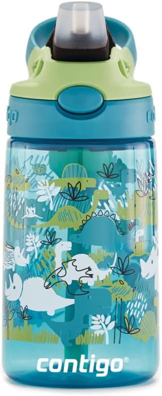 Contigo Kids Straw Water Bottle with AUTOSPOUT Lid 14oz. Dinos
