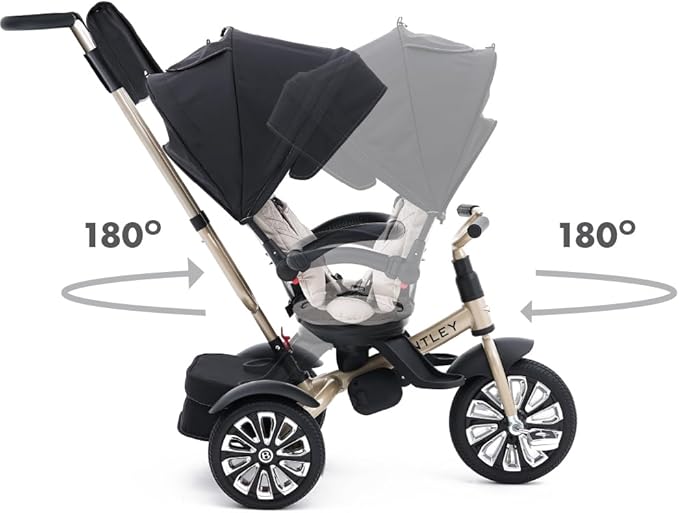 Bentley Trike - All Terrain Toddler Bike 6-in-1, Mulliner Gold Limited Edition, Officially Licensed and Designed by Bentley Motors UK; Baby to Big Kid Tricycle (6m-5y+)
