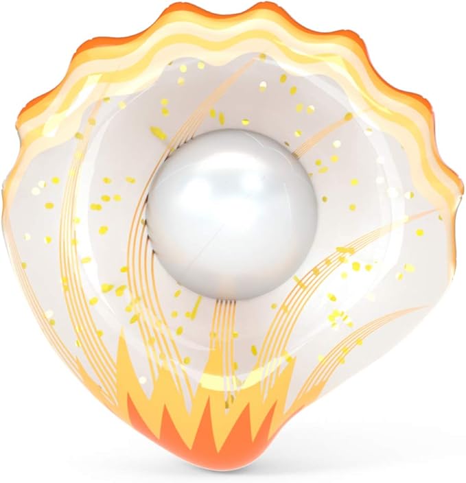 Jasonwell Inflatable Seashell Pool Float Floatie with Ball Water Fun Large Blow Up Summer Beach Swimming Floaty Party Toys Lounge Raft for Kids Adults