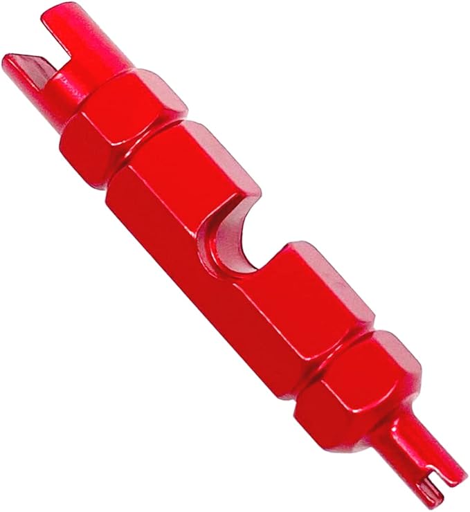 ZUFECY Bike Valve Core Repair Tool for Schrader Presta, Valve Core Remover Tool tubeless Bicycling Tires (Red)