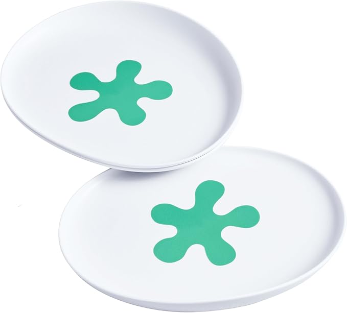 doddl Toddler Plate, Baby-Led Weaning Plate with Non-Slip Base, Child Self-Feeding, Baby Feeding Essentials, Dishwasher-Safe, BPA-Free (Aqua (Twin Pack))