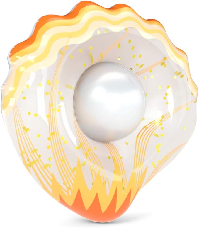 Jasonwell Inflatable Seashell Pool Float Floatie with Ball Water Fun Large Blow Up Summer Beach Swimming Floaty Party Toys Lounge Raft for Kids Adults