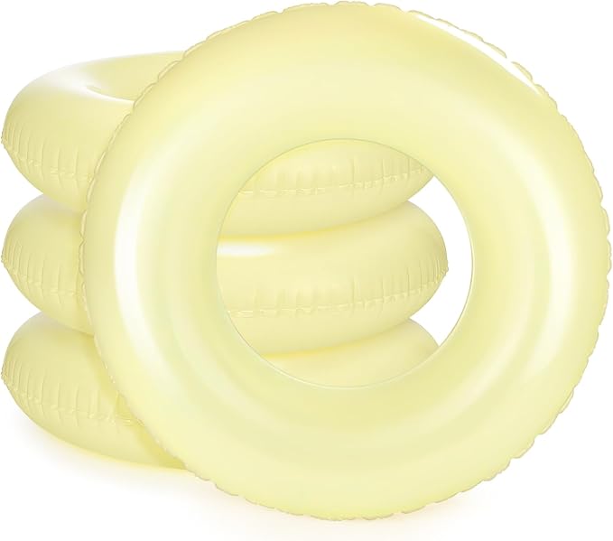 ShinyRelief 4 Pcs Inflatable Pool Floats Swim Rings for Adults Colorful Swim Inner Tube Swimming Ring Raft Float Toys for Beach Swimming Pool Party Supplies(33 Inch,Yellow)