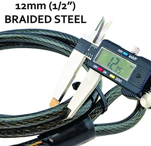 Lumintrail 12mm (1/2 inch) Heavy-Duty Security Cable, Vinyl Coated Braided Steel with Sealed Looped Ends (4', 7', 10', 15', 20', 25' or 30') (25-FT)