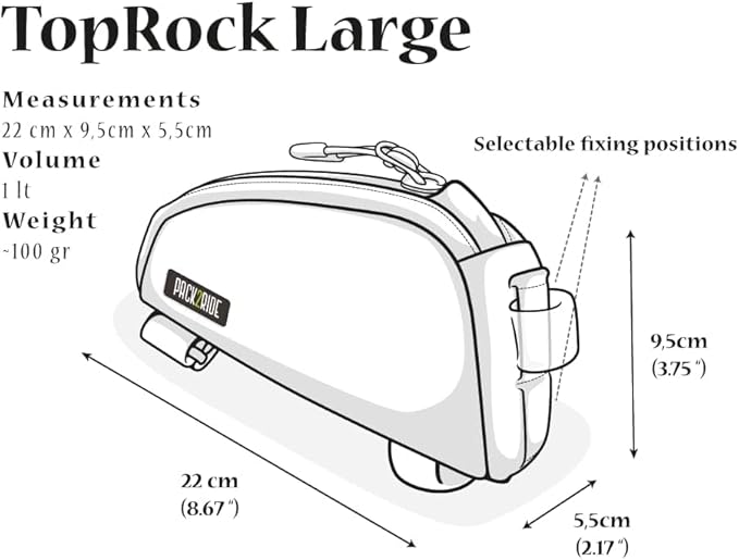 Toprock Frame Bag - Water Resistant, Durable Cordura Fabric & Bicycle Daily Essentials Holder - Top Tube, Frame Storage, Bikepacking for Road, Gravel Cycling - Coyote (1 L)