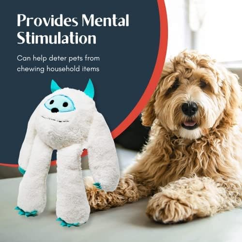 Flourish Pets 3 in 1 Multi-Layer Chew Toy for Active Dogs | Non-Toxic BPA Free Double Stitched Soft Fabric Exterior Dog Toys | Long-Lasting Dog Plush Toys - Large Yeti/Sloth 5"