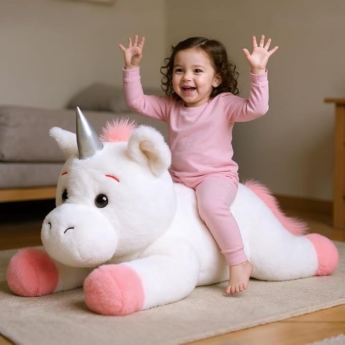 Unicorn Stuffed Animal, Giant 31.5" Stuffed Plush,Large Soft Plush Unicorn Toy Birthday Holiday Party Gifts for Kids Girls