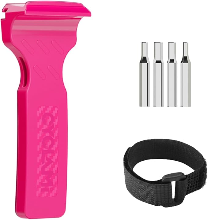 2-in-1 Bike Tire Levers Tool Kit - Ultra Strong Portable Tire Removal Crowbar for Road & Mountain Bikes - Durable Bicycle Tire Repair Tools, Easy Install/Remove for Standard Tires (Pink)