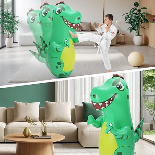 Inflatable Dinosaur Punching Bag for Kids,Bounce Back Dino Toddlers Boxing Bag Toy for 3-5