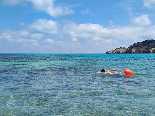 Swim Buoy & Drybag - for Swimmers, Open Water and Triathlon. Pull Buoy for Adults and Kids. Orange Signal Swimming Bubble