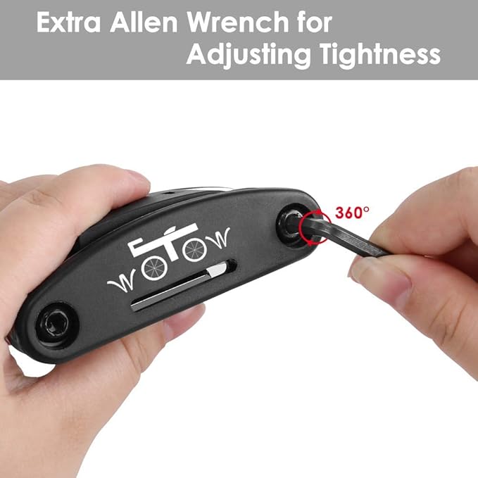 WOTOW Bike Repair Tool Kit, 16 in 1 Bicycle Multitool with Tire Levers Hex Spoke Wrench, Multi Function Accessories Set for Road Mountain Bikes